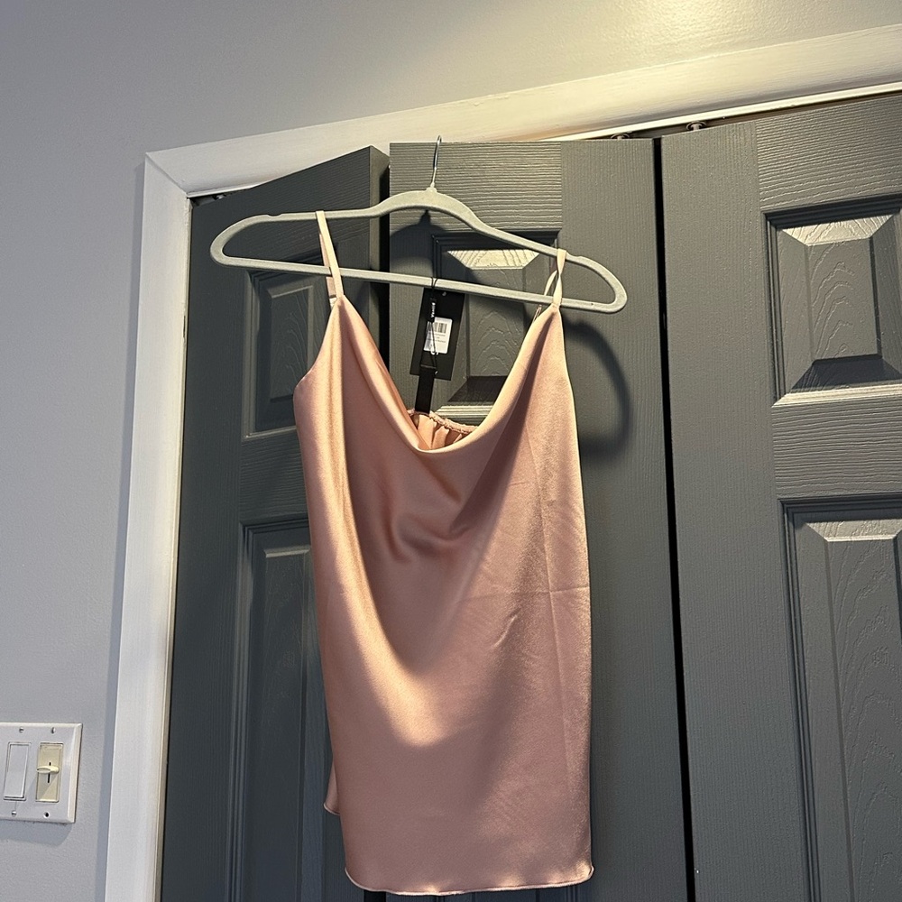 Elegant Pink Satin Cami Top
